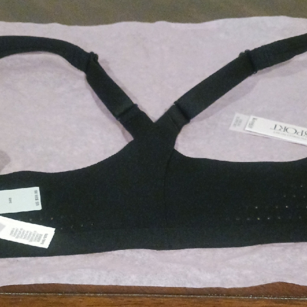 Jockey Black Zip-Front Sports Bra - Picture 7 of 13